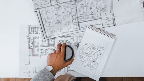 Construction planning with blueprints